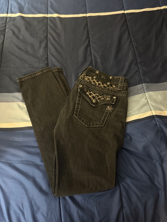 Miss Me Denim - Miss Me Black Skinny Jeans with Embellished Back Pocket